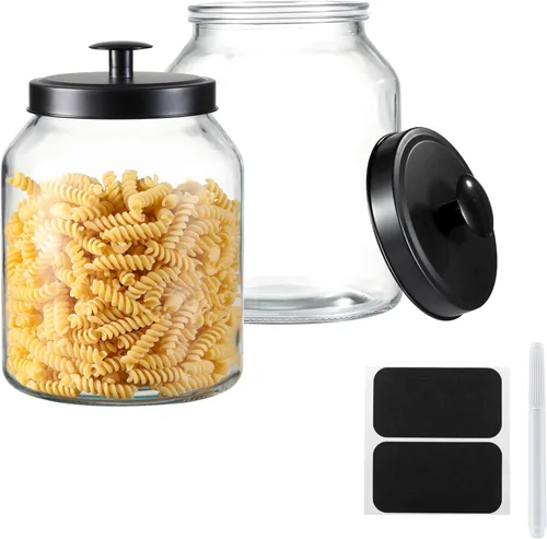 Miniatura 10 de Hyperspace Juego de recipientes de cocina de vidrio transparente, tarro de galletas, recipiente de almacenamiento de alimentos, tarro de baño