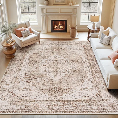 Miniatura 37 de Lofus 8x10 Alfombras de área para sala de estar, alfombra de área lavable, alfombras para dormitorio, cocina, alfombra vintage boho, alfombra suave