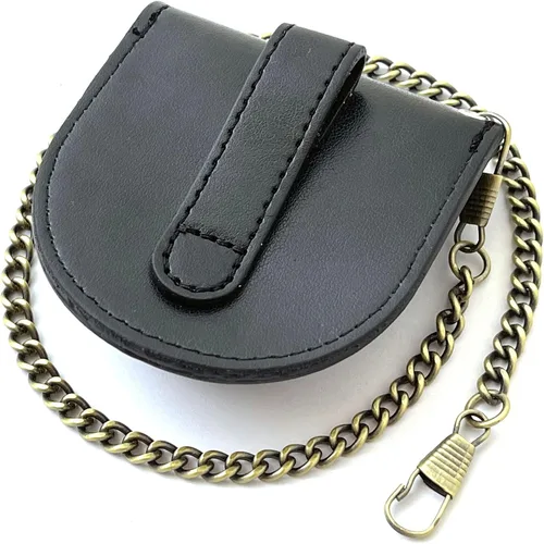 Miniatura 4 de KAEVUD Pocket Watch Leather Case Protector Holder Waist Bag Timepiece General Accessories 47 mm