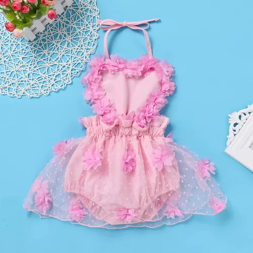 Miniatura 74 de Traje de bebé niña primer cumpleaños traje de encaje tul mameluco princesa tutú vestido de un año cumpleaños pastel Smash fotografía ropa