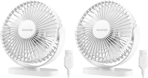 Miniatura 12 de Gaiatop Ventilador de escritorio USB, 5.5 pulgadas, pequeño, silencioso, potente, 3 velocidades, rotación de 90°, mini ventiladores de mesa de Azul