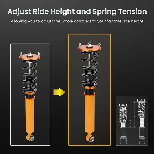 Miniatura 4 de maXpeedingrods Coilovers para Nissan Skyline 1993-1998 ECR33/ER33/HR33, kit de suspensión helicoidal ajustable en altura, amortiguador amortiguador