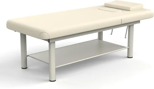Cama de masaje estacionaria profesional resistente, amplia mesa de masaje estacionaria con respaldo para mesa de tratamiento, mesa de terapia