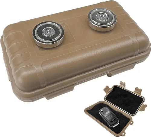 Miniatura 8 de KVAEY 1 pieza Caja magnética para llaves, soporte impermeable para llaves para interiores y exteriores con imán fuerte, contenedor portátil