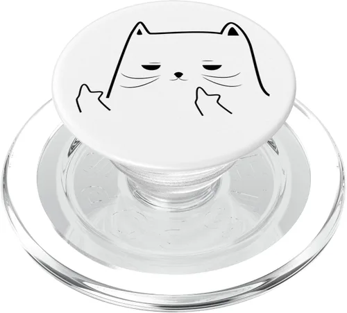 Miniatura 7 de Divertido gato humor medio dedo meme PopSockets intercambiable PopGrip