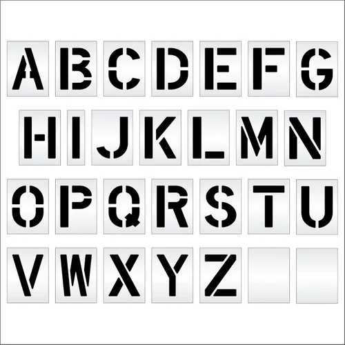 Miniatura 5 de Juego de plantillas para pavimento de 12 pulgadas, kit de plantillas de alfabeto (28 piezas) - 12 x 9 x 1/8 pulgadas (128 mil) - Grado profesional