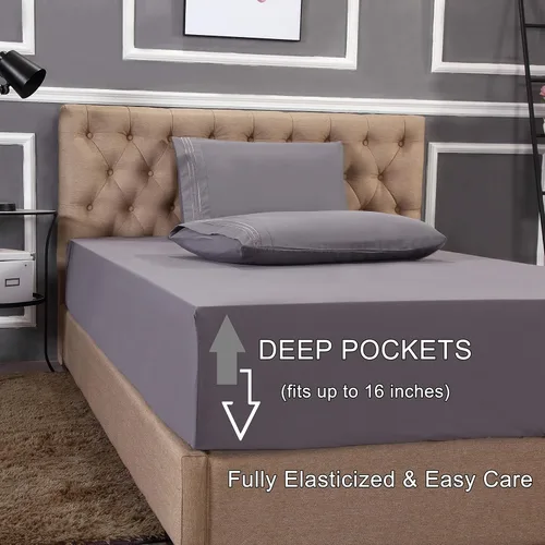Miniatura 3 de Elegant Comfort 1500 Premier Resistente a Arrugas y Decoloración de Calidad Hotel Juego de Sábanas de 4 Piezas Ultra Suave Lujoso Incluye Sábana