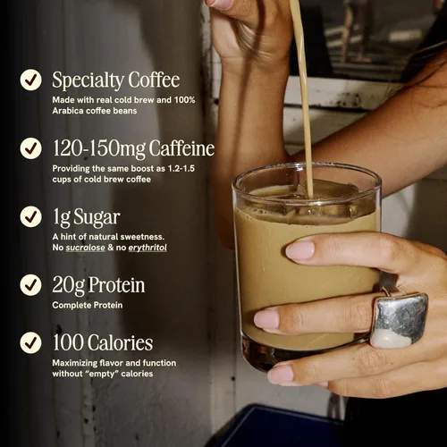 Miniatura 4 de PRES - Café proteico, variedad, alto en proteínas, cerveza fría real, 0.71 onzas de proteína, 0.4 oz de azúcar, 100 calorías, aperitivos