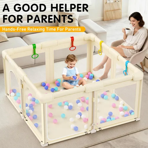 Miniatura 3 de Baby Playpen Foldable Playpen for Babies and Toddlers, Large Playpens Portable Play Pen Play Yard for Kids Fence Indoor Outdoor Travel 4 Handlers 50