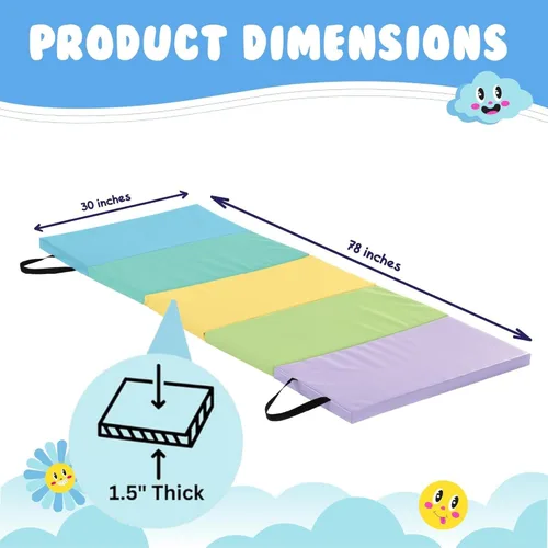 Miniatura 2 de New Bounce Tumbling Mat for Kids - Gymnastics Mat - Folding Exercise Tumble Mat for Home Gyms