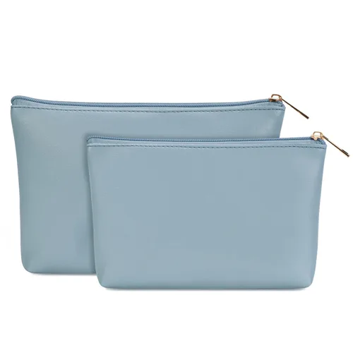 Miniatura 12 de Wandering Nature Bolsa de maquillaje pequeña, paquete de 2 bolsas de cosméticos para bolso, bolsa de maquillaje acolchada acolchada, bonita bolsa
