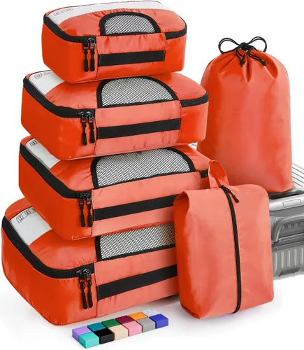 Veken - Juego de 6 cubos de embalaje para maletas, bolsas organizadoras de viaje para equipaje de mano, juego de bolsas organizadoras de maleta para