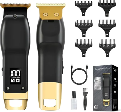 Recortador de Barba Elehomyou para Hombres - Recortadores de Pelo y Navaja Recargables para Hombres, Cortapelos Inalámbrico para Rostro, Cuello,