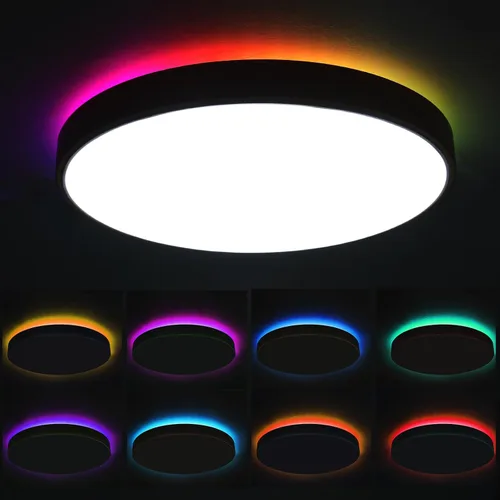 Miniatura 2 de Lámpara de techo inteligente de montaje empotrado con control remoto, compatible con Alexa/Google Home, regulable RGB cambio de color (2700K-6000K)
