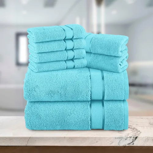 Miniatura 2 de Elegant Comfort Juego de 8 toallas de algodón de alta calidad, incluye 4 toallas pequeñas, 2 toallas de mano y 2 toallas de baño, 100% algodón