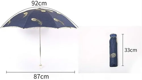 Miniatura 7 de Honeystore Parasol de viaje plegable Brolly Anti-UV Sombrilla Vintage
