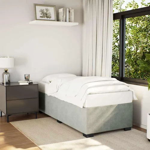 Miniatura 10 de Marco de cama con plataforma individual XL, tapizado en terciopelo gris oscuro, madera contrachapada moderna y estable y construcción de madera