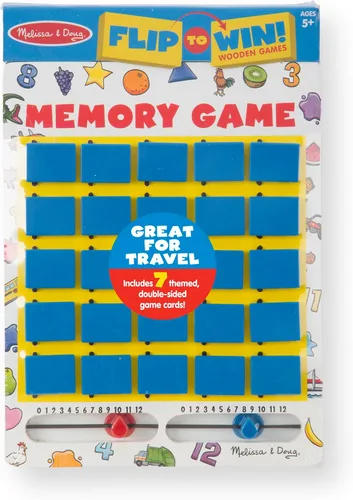 Miniatura 8 de Juego de memoria para viajes Melissa & Doug Flip to Win, juego de mesa de madera, 7 tarjetas de doble cara
