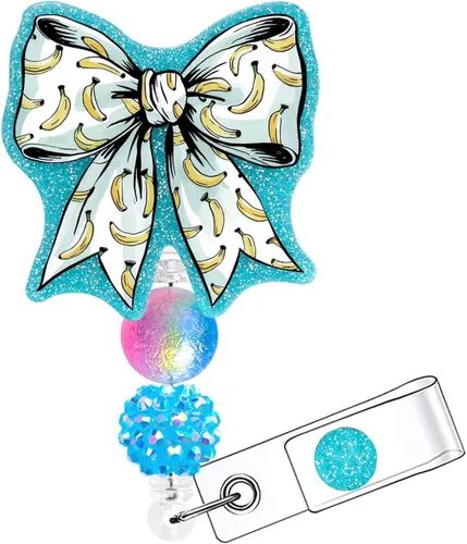 Miniatura 8 de Carrete de insignia para enfermera, lindo soporte retráctil con clip de identificación para enfermera, accesorios para el trabajo, divertidos Azul