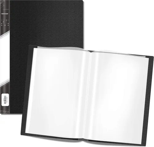 Miniatura 12 de Carpeta de portafolio de arte, 40 fundas transparentes protectoras de papel, libro de presentación transparente de 80 páginas para obras de arte
