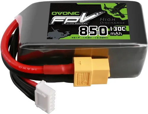 OVONIC Batería Lipo de 14.8V 130C 850mAh 4S con enchufe XT60