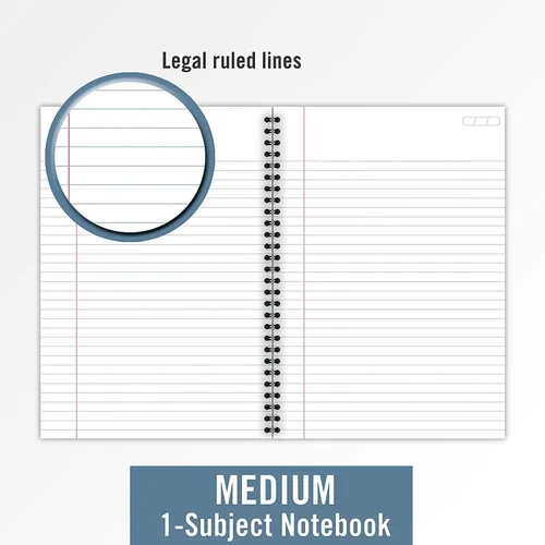 Miniatura 6 de Cambridge Cuaderno limitado, paquete de 6 cuadernos negros, con rayas legales, cuaderno profesional de negocios, 80 hojas, diario de oficina