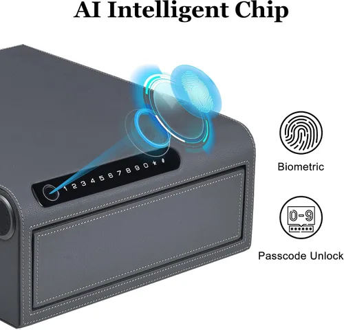 Miniatura 3 de Caja fuerte para joyas con cajones, biométrico de huellas dactilares, caja fuerte deslizante para pistolas, caja fuerte para almacenamiento de joyas