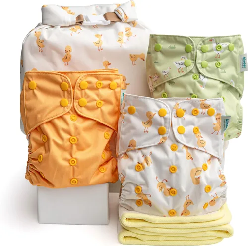 Miniatura 37 de Kinder Juego de 5 pañales de tela reutilizables para bebé, estilo bolsillo, camiseta atlética que absorbe la humedad, recién nacido a orinal 7-60