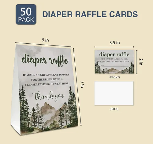 Miniatura 2 de Boletos para sorteo de pañales para baby shower, tarjetas temáticas de corona rosa, recuerdos de fiesta para baby showers, tarjetas de juego, 1