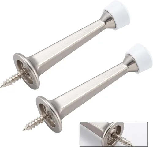 Miniatura 12 de HOME MASTER HARDWARE Topes de Puerta Rígidos Sólidos de Servicio Pesado de 3", Negro Mate, Paquete de 2 con Puntas de Plástico - Topes de Puerta