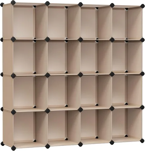 Miniatura 11 de SONGMICS Organizador de almacenamiento de cubos, estantes de almacenamiento de armario de 12 cubos, estantería modular, color negro ULPC34HV1