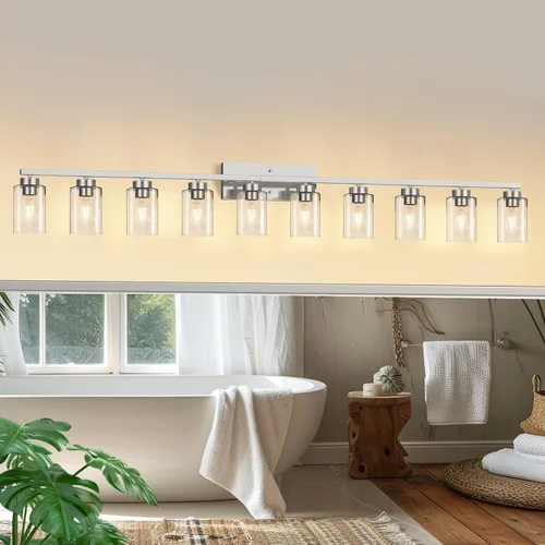 Miniatura 11 de IZORRO Moderna lámpara de baño, 3 luces negras claras, accesorios de iluminación de baño sobre espejo con vidrio transparente para sala de estar