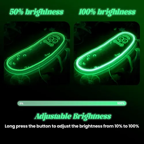 Miniatura 5 de Letrero de neón LED de Pepinillo de Dibujos Animados para Decoración de Pared, Letrero de Luz de Neón de Anime para Decoración de Cueva de Hombre