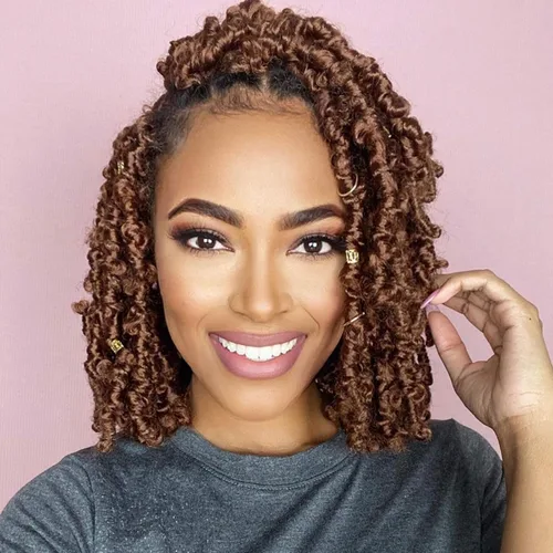Miniatura 33 de Beyond Beauty Cabello de Ganchillo Spring Twist 90 hebras 8 pulgadas Spring Twists Esponjosas Trenzado, Trenzas de Ganchillo Spring Twist Bomb Twist