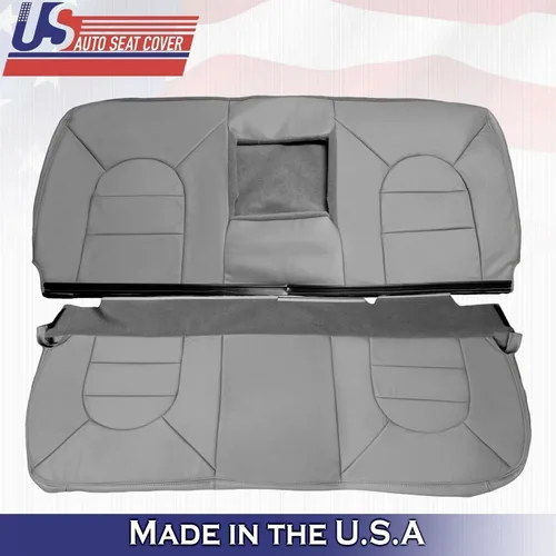 Miniatura 2 de U.S.AutoSeatCover 1999 para Ford F250 F350 Lariat - Fundas de asiento de cuero para asiento superior e inferior, color gris