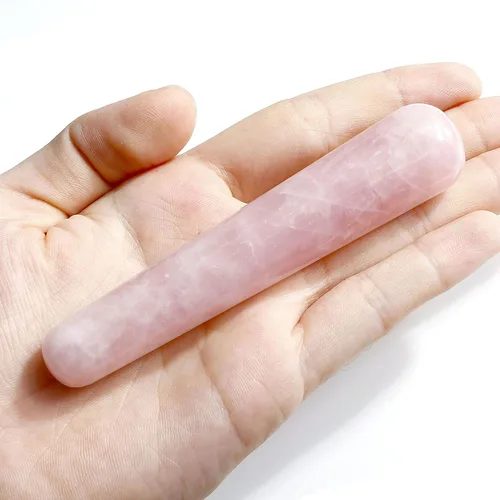 Miniatura 3 de Herramienta hecha a mano JOVIVI, rosa natural con motivos en relieve Gua Sha, para masaje Wand y terapia con acupuntura o tratamiento con agujas