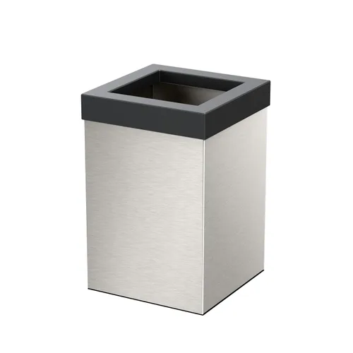Miniatura 14 de Gatco Papelera Moderna Cuadrada, Combo Negro Mate y Latón Cepillado - Papelera de Acero Inoxidable con Tapa Extraíble, Resistente a Fugas, Capacidad