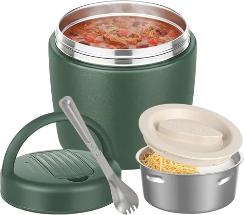 Miniatura 11 de Termo para Comida Caliente 32OZ, Frasco de Comida con Aislamiento al Vacío para Adultos, Termo de Sopa de Acero Inoxidable de Boca Ancha a Prueba