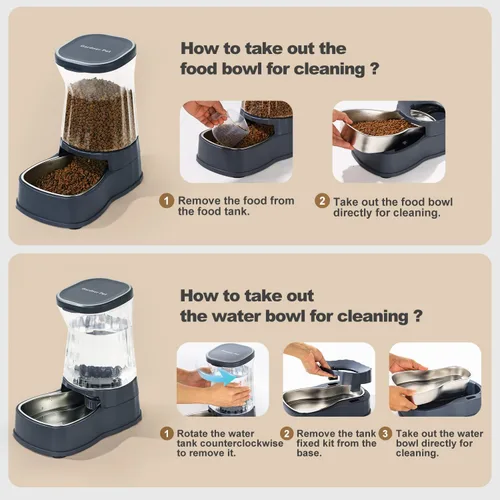 Miniatura 8 de Dispensador automático de agua por gravedad para perros, tazón dispensador de agua de acero inoxidable de 1 galón para perros y gatos, dispensador