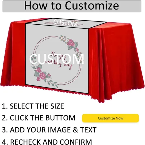 Miniatura 5 de Camino de mesa personalizado, caminos de mantel personalizados con logotipo/imagen/texto, caminos de mesa personalizados para fiestas, ferias