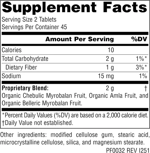 Miniatura 2 de Planetary Herbals Triphala 1000mg - 90 Tabletas