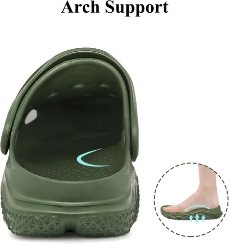 Miniatura 5 de Zuecos de jardín para hombres y mujeres con soporte de arco, sandalias deslizantes clásicas unisex para adultos para exteriores, playa, piscina