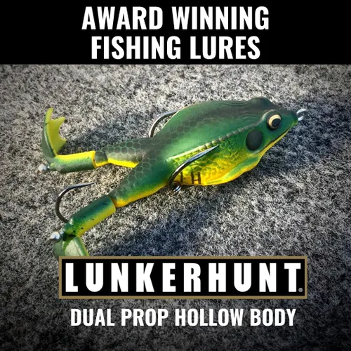 Miniatura 8 de LUNKERHUNT - Cebo de rana para pesca de lubina Rana de cuerpo suave y hueco sin enganches para pesca de lubina y trucha Señuelo de rana realista