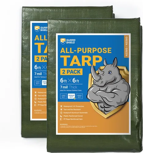 Miniatura 130 de GUARD SHIELD Lona blanca de 20 x 20 pies, cubierta de lona de polietileno de uso medio y multipropósito de 7 mil Blanco