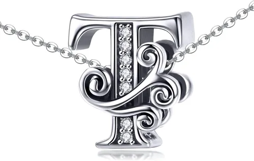Miniatura 39 de BETTY&SARAH dije de plata esterlina 925 con forma de letra, para pulseras Pandora, letra del alfabeto, joya, regalo para mujer
