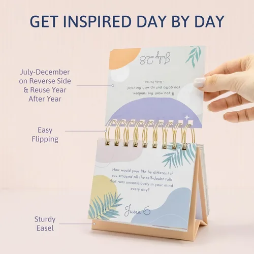Miniatura 5 de Calendario de escritorio motivacional, calendario diario perpetuo con citas motivacionales diarias para escritorio, regalos inspiradores