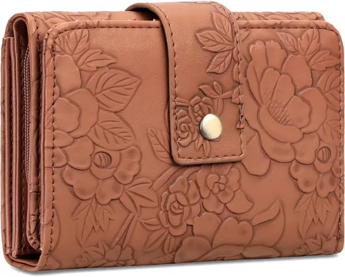 Miniatura 12 de SENDEFN Billeteras para mujer, billetera triple para mujer, tarjetero para tarjetas de crédito, bolsillo para monedas con ventana de identificación