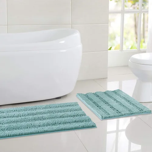 Miniatura 56 de NICETOWN Tapete negro para baño, antideslizante, suave, absorbente de agua, tapete de bajo perfil para entrada, tapete para vestíbulo, puerta