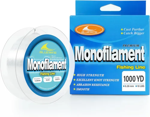 Miniatura 30 de BLUEWING Sedal de pesca monofilamento 6,8,10,12,15,20,25,30,40,50,60,80,100,130,250,300,400 libras, 50,100,500,1000,3000 yardas, hilo de pescar mono