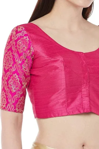 Miniatura 2 de Indian Hawker Blusa de sari con mangas hasta el codo de Bollywood Georgette para mujer
